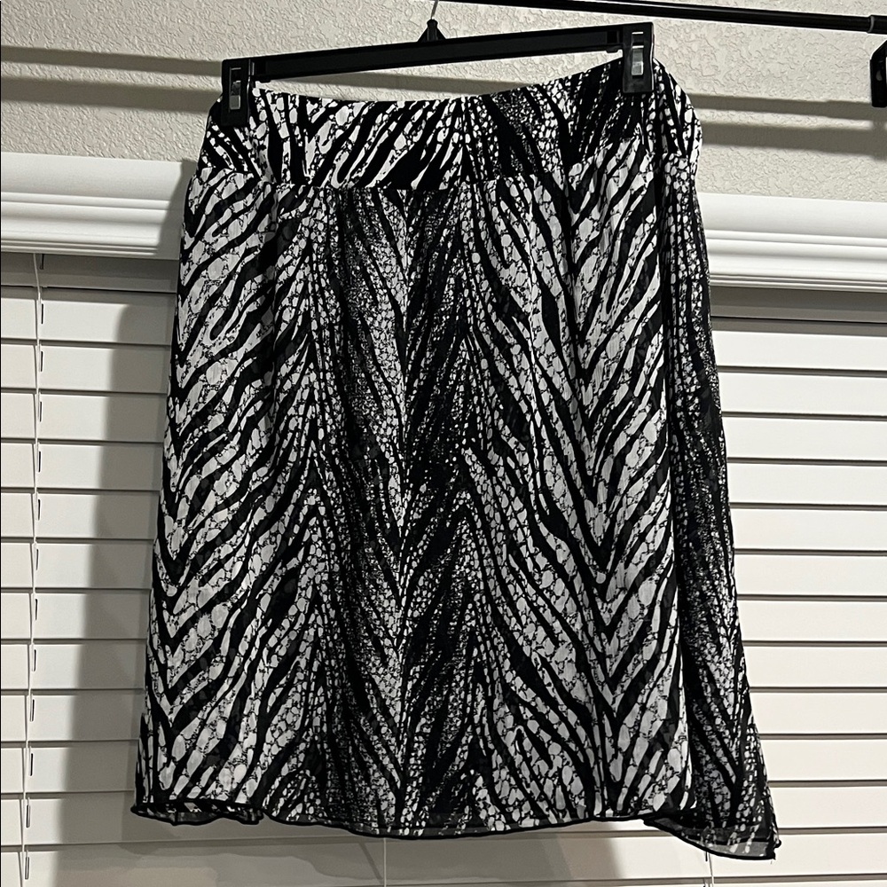 Chico's Zebra Print A-Line Skirt